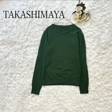 TAKASHIMAYA 타카시마야 크루넥 니트 캐시미어 100 그린