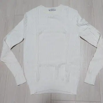 Gran Sasso 화이트 케이블 짜임 니트 스웨터