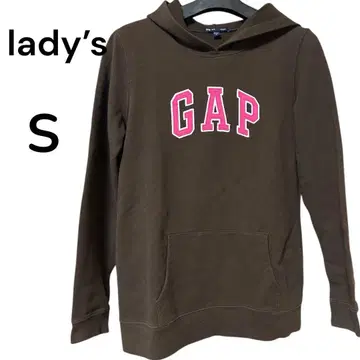 새상품급 GAP 후드 부착 로고 후드티 S 브라운 여성용 갭 후드티