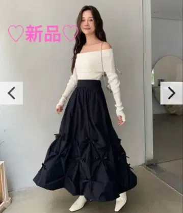 BIRTHDAY BASH 리본 롱 스커트