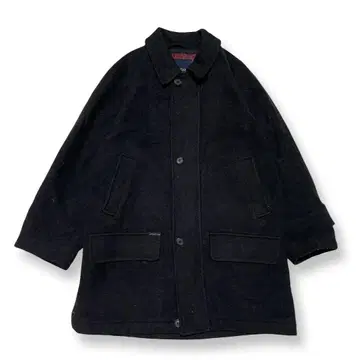 맥그리거 체스터 코트 블랙 안감 체크 캐시미어 혼방 46