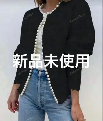 봉쥬르 사간 펄 가디건 블랙 컬러 F