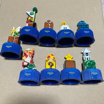 헤이세이 레트로 당시품 슈퍼 마리오 병뚜껑 9점