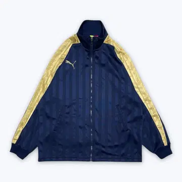 PUMA 트랙 자켓 저지 네이비 x 금 S-M 사이즈 일본제 Y2K