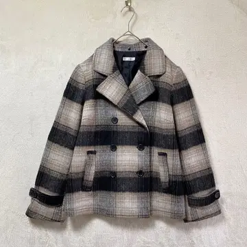 a.v.v standard/숏 더블 코트/38/체크 기모