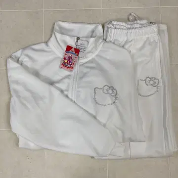 산리오 헬로 키티 저지 상하의 큐빅 화이트 M 돈키 한정판