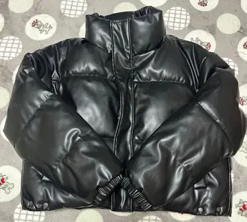 블랙 충전솜 인조 가죽 자켓 K-스타일 노브랜드 가을/겨울 아우터