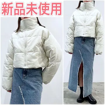 미사용 새상품 크롭 기장 스탠드 F 다운 자켓 다운 자켓 여성용 F