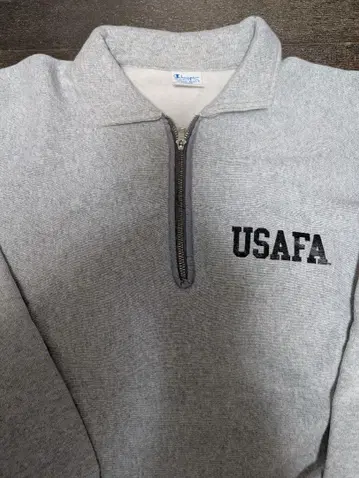 챔피온 USAFA 하프 지퍼 리버스 위브 단일 택 복각