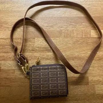 Q-pot 초콜릿 L자형 지퍼 컴팩트 지갑 증정품 포함