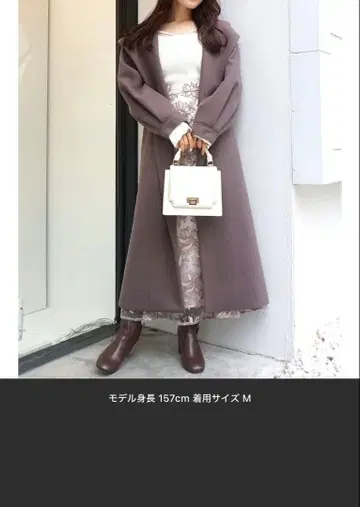 그레이 후드 부착 벨트 부착 롱 코트 M 사이즈