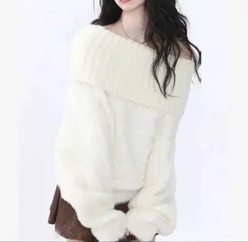 오프숄더 니트탑