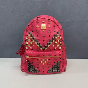MCM 핑크 스터드 백팩 aw