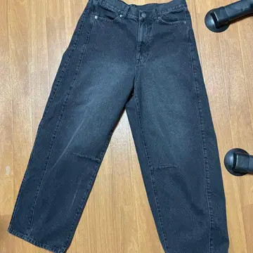 H&M 데님 32 블랙 와이드 레그 데님 팬츠