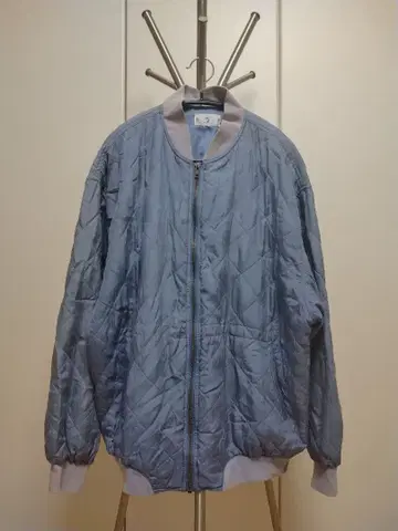 실크 퀼팅 블루종 라이트 블루 구제 의류