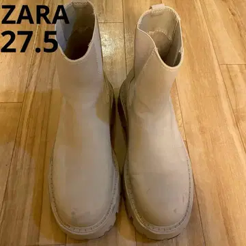 ZARA 자라 사이드 고어 부츠 통굽 트랙 밑창 베이지 EU43 남성용