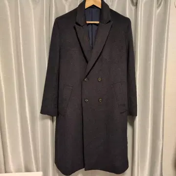 JOSEPH HOMME 네이비 더블 브레스트 체스터 코트