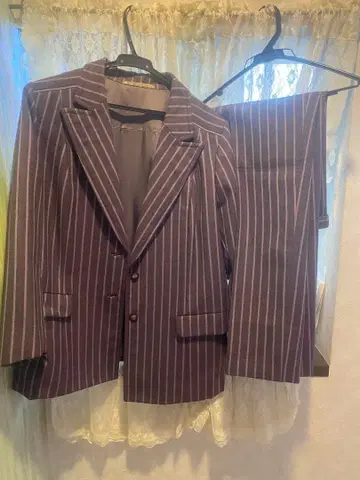 쇼와 레트로 스트라이프 수트 셋업