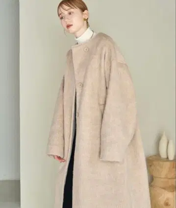 [ 집에서 시착만 한 ] hinari 노카라 샤기 롱 코트 F