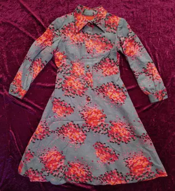 꽃무늬 원피스 쇼와 레트로 핸드메이드 Vintage 온리원