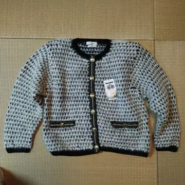 트위드풍 니트 가디건 긴팔