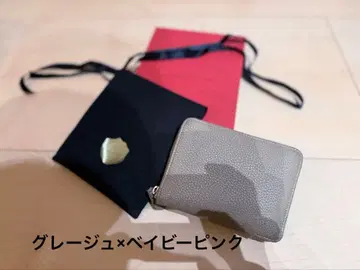 보나벤츄라 접이식 지갑 그레이지x베이비 핑크