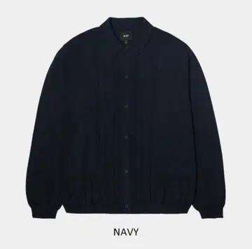 HUF 네이비 버튼업 스웨터