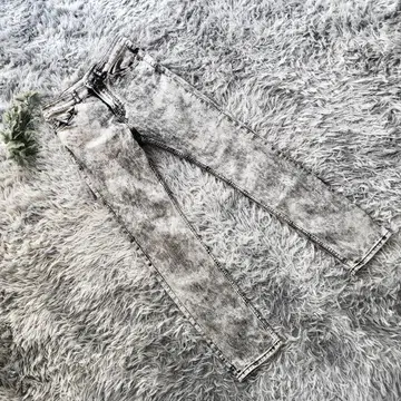 H&M [ W29 ] 인기 블랙 그라데이션 데미지 슬림 데님