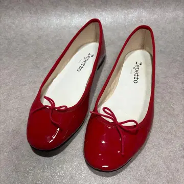 레페토 플랫슈즈 펌프스 에나멜 레드 38사이즈