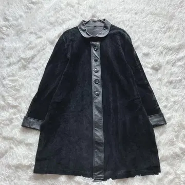 레어 시스루 자켓 시스루 코트 슬릿 돈피 ( F ) 블랙