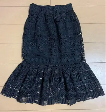 snidel 머메이드 스커트 레이스 블랙