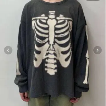 리프로덕션 라벨 페이드 써멀 로고 롱 T