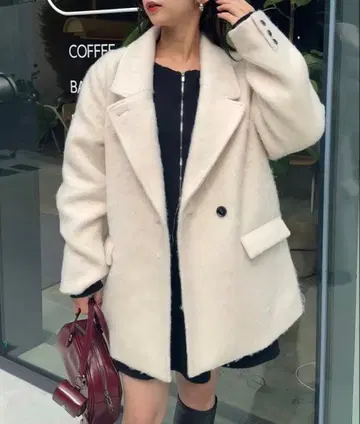 CHICO 샤기 자켓 코트 아이보리 F