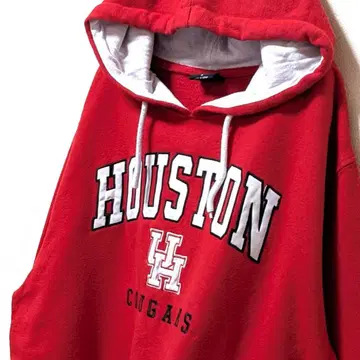 콜로세움 휴스턴 쿠거스 자수 후드 맨투맨 레드 빨간색 L 구제 의류