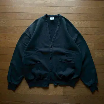 90s~ JERZEES sweat cardigan Black