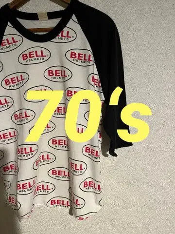 빈티지 70년대 스포츠 웨어 벨헬멧 래글런 T셔츠