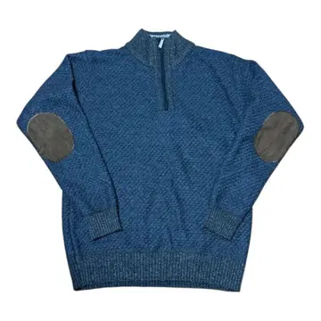 다크 블루 하프 지퍼 니트 스웨터 거의 미사용