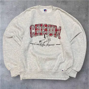 90s USA제 Russell CHISUM 프린트 맨투맨 L