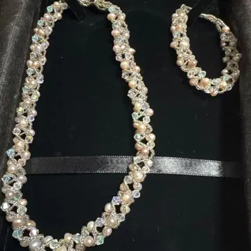 [성미당] 담수 펄&비즈 3WAY 목걸이&팔찌 세트 박스 포함