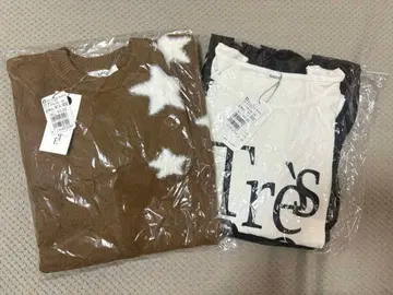 RADIATE 별 패턴 니트 & 프린트 T셔츠 세트 미사용 새상품