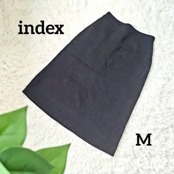 인덱스 종아리 기장 니트 타이트 스커트 두꺼운 원단 무지 허리밴딩 블랙