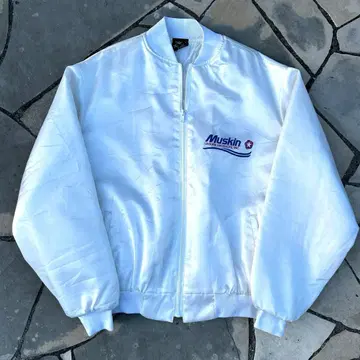 80s USA제 나일론 바시티 자켓 MA1형 짧은 기장 Y2K 기업가