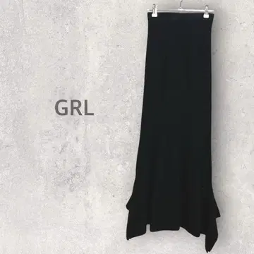 [그레일] 롱 스커트 S 머메이드 허리밴딩 깔끔 고급 심플