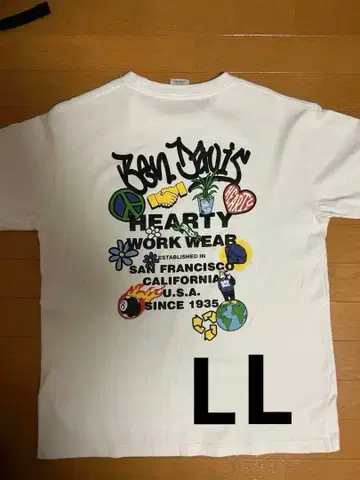 Ben Davis 그래픽 T셔츠 XL 화이트