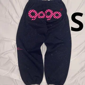 9090girl 90 로고 글리터 스웻팬츠 네이비