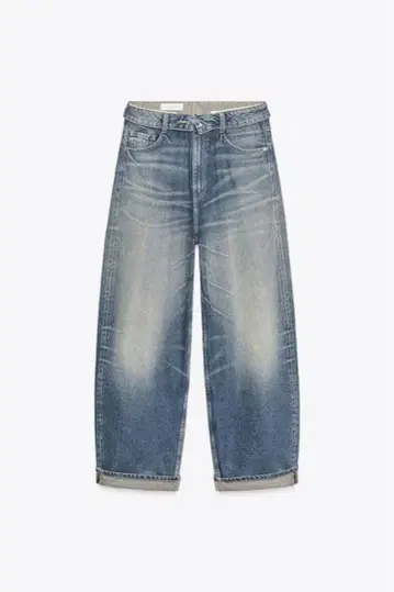 ZARA TRF 롤업 배기 미드라이즈 청바지