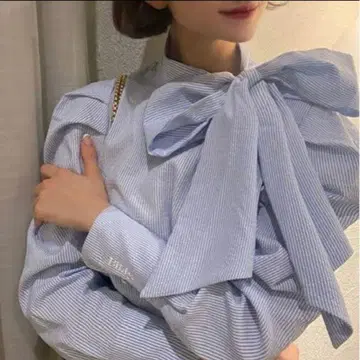 bibiy RIBBON CUFFS BLOUSE blue