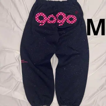 9090 girl 90 로고 글리터 스웨트팬츠 네이비