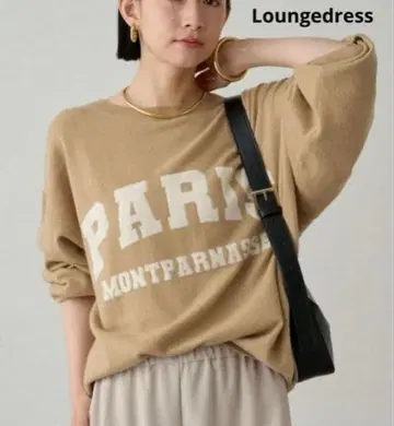 [ Loungedress ] 2WAY 로고 니트 베이지