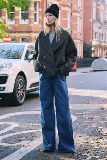 숏 기장 더블 프레스 코트 ZARA